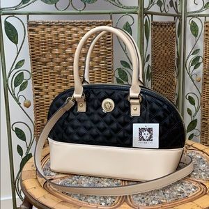 AK Black/Tan top handle bag w/ removable strap